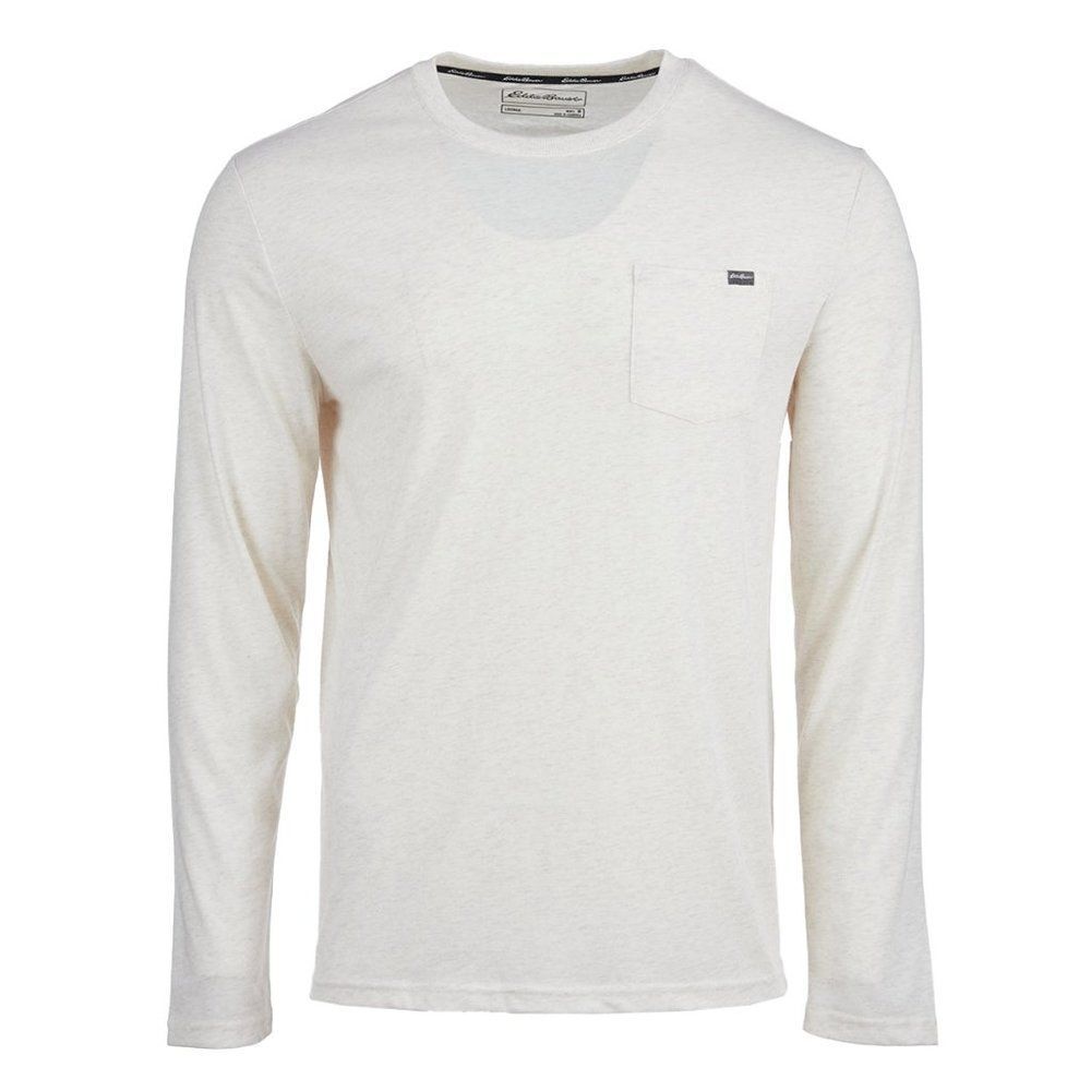 Eddie Bauer Men's Oatmeal Heather Long Sleeve Crew Neck Jersey Size Medium